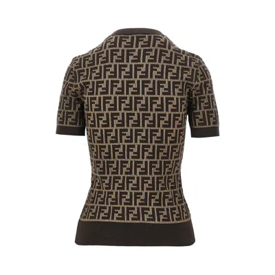 Fendi Ff Knitted T-shirt In Multi