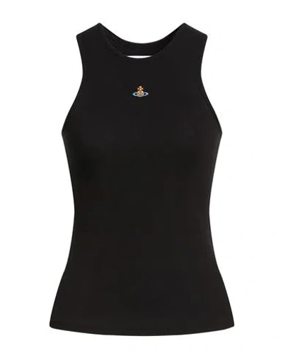 Vivienne Westwood Fitted Black Sleeveless Top With High Neckline