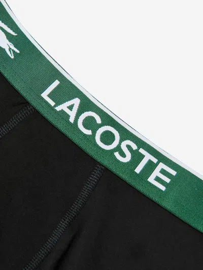 Lacoste Boys 3 Pack Solid Boxer Shorts Set In Black