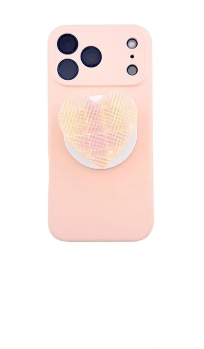 Solar Eclipse Hand-painted Plaid Heart Grip Charm In Multi