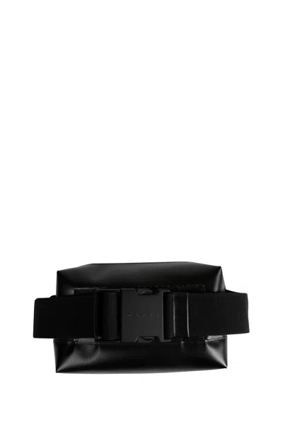 Marni Rectangular Crossbody Bag With Adjustable Strap In Black
