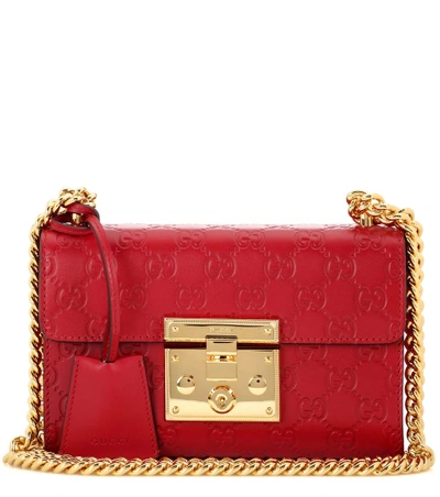 Shop Gucci Padlock Small Shoulder Bag In Hiliscus Red