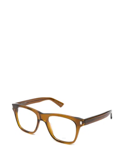 Saint Laurent Square-frame Glasses In Metallic
