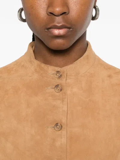 Bully Leather Jacket In Brown