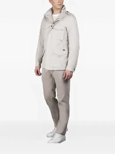 Moorer Denver-s1 Flap-pocket Jacket In Neutral