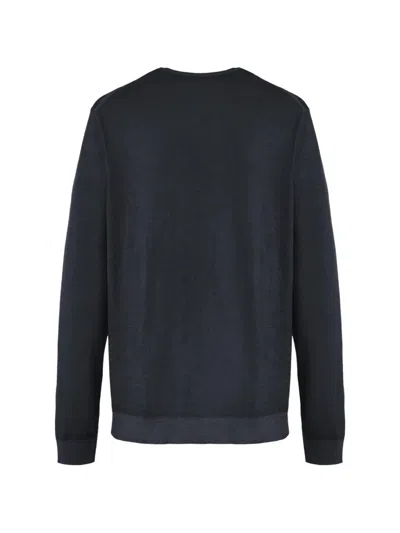 Malo Crew Neck Knitted Sweater Long Sleeves In Black