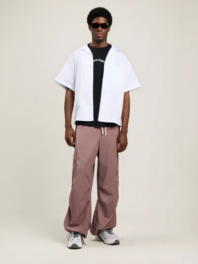 Palm Angels Back Curved Logo Oversized Short Sleeves T-shirt In Black