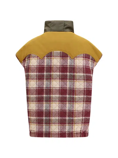 Marbell Red Polyamide Sleveless Jacket In Multi