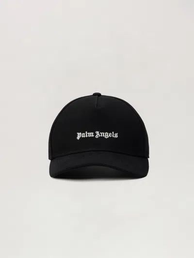 Palm Angels Logo Baseball Cap Curved Brim Design In Black