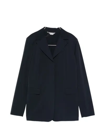 Max Mara Flap-pocket V-neck Jacket In Blue