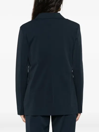 Max Mara Flap-pocket V-neck Jacket In Blue