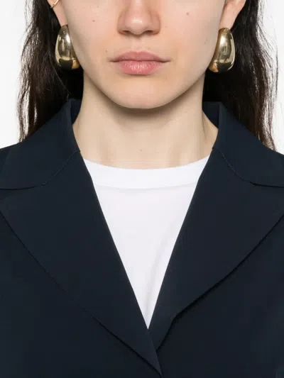 Max Mara Flap-pocket V-neck Jacket In Blue