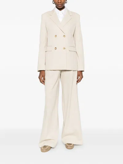 Max Mara Double-breasted Pocket Jacket In Neutral