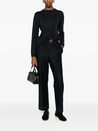 Max Mara Elasticated Trim Trousers In Blue