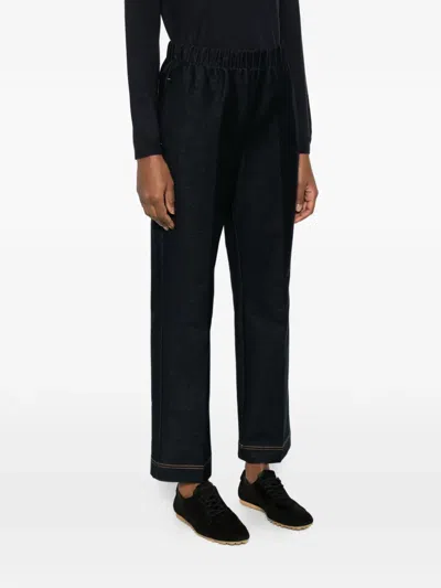 Max Mara Elasticated Trim Trousers In Blue