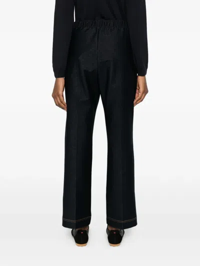 Max Mara Elasticated Trim Trousers In Blue