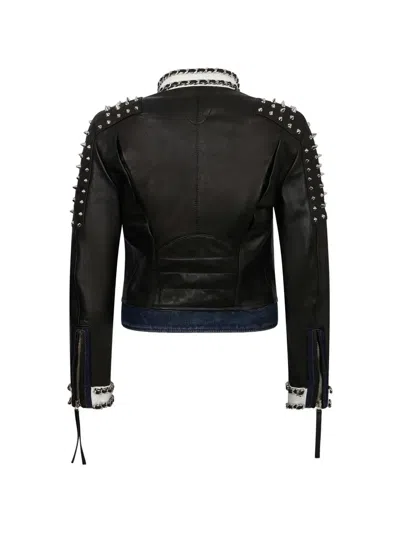 Dsquared2 Studded Biker Jacket In Black