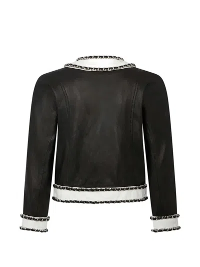 Dsquared2 Button-up Leather Jacket In Black