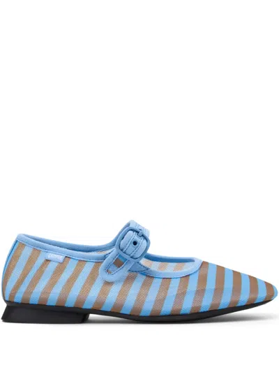 Camper Casi Myra Striped Buckle Ballet Flats In Multi