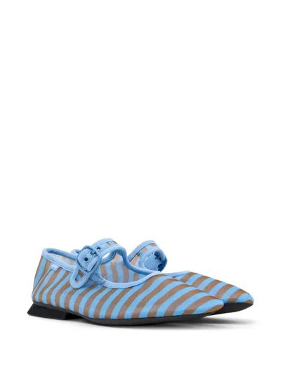 Camper Casi Myra Striped Buckle Ballet Flats In Multi