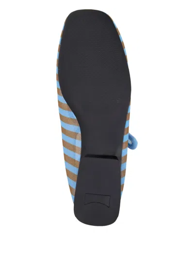 Camper Casi Myra Striped Buckle Ballet Flats In Multi