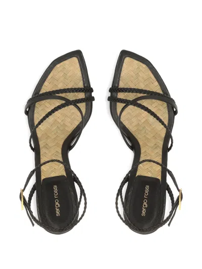 Sergio Rossi Braid Sandals In Black
