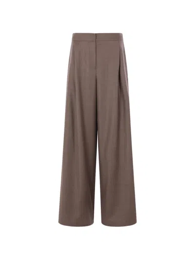 Dušan Elasticated Wool Trousers In Brown