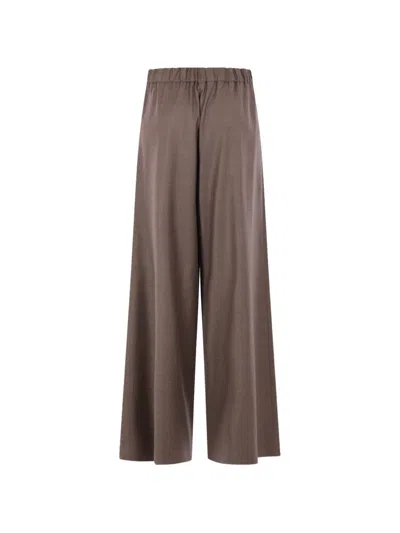 Dušan Elasticated Wool Trousers In Brown