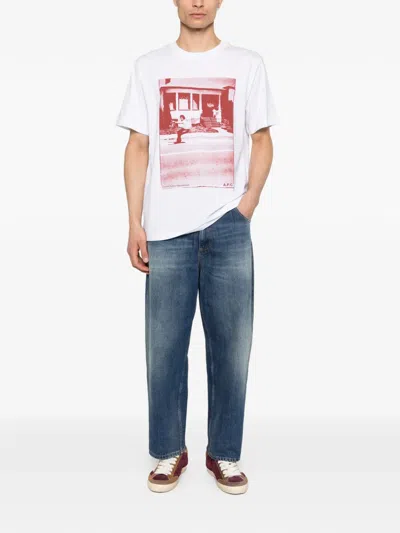 A.p.c. White Crew Neck T-shirt In White