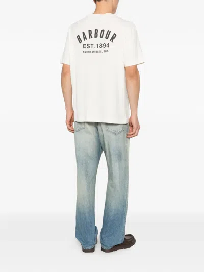 Barbour Logo-print T-shirt In Neutral