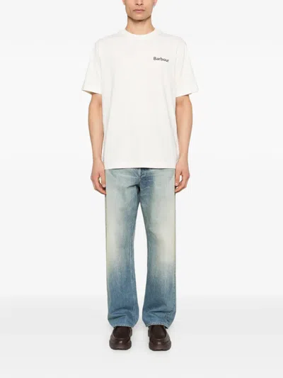 Barbour Logo-print T-shirt In Neutral