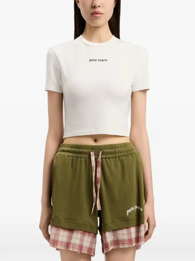 Palm Angels Classic Logo Baby T-shirt In Neutral