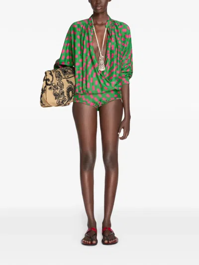 Dries Van Noten Dotted Micro Shorts In Multi