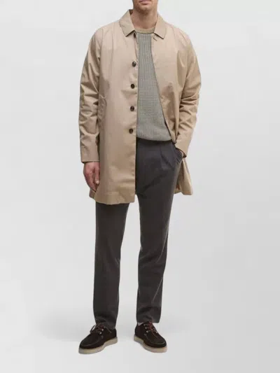 Barbour Long Collared Jacket Lorden Side Pockets In Brown
