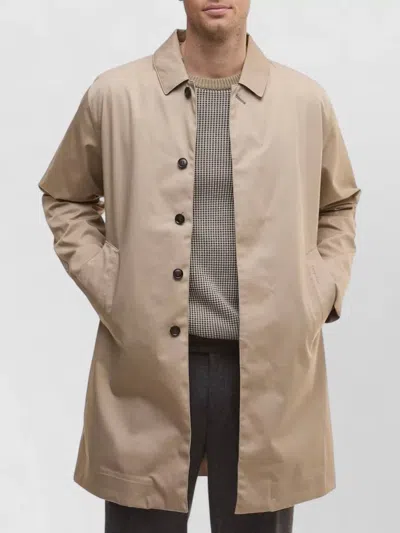 Barbour Long Collared Jacket Lorden Side Pockets In Brown