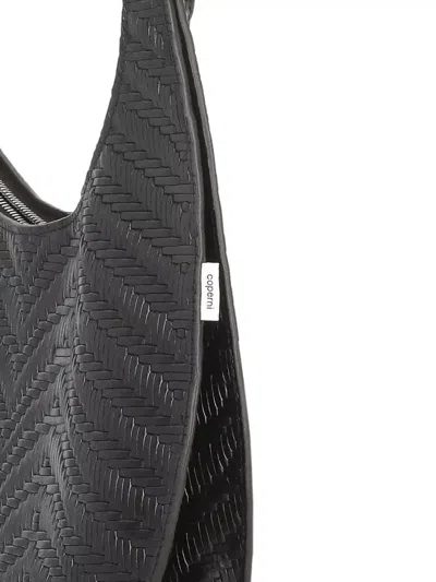 Coperni Chevron Leather Shoulder Bag Top Handle Strap In Black