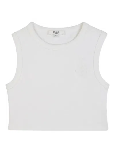 Chloé Embroidered Top In White