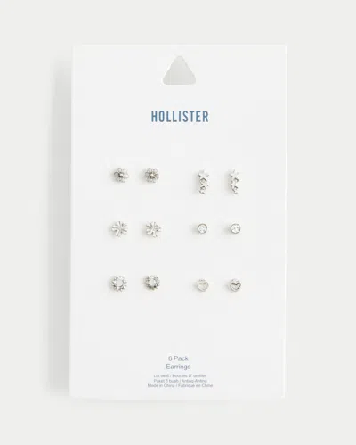 Hollister Stud Earring 6-pack In Silver