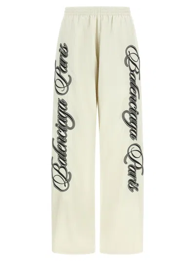 Balenciaga Multicolor Cursive Reversible Pants In Multicolor