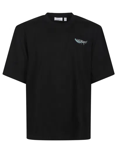 Off-white Logo Graphic Crew Neck Short Sleeve T-shirt In Black