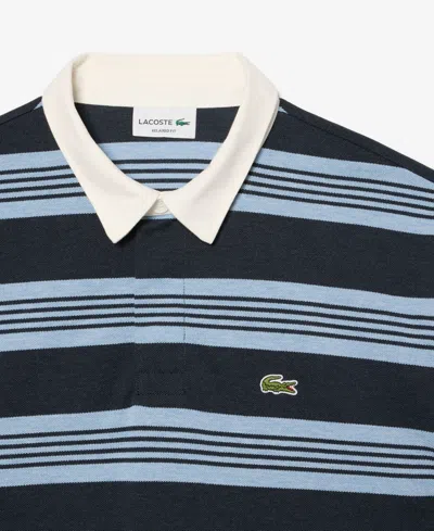 Lacoste Striped Long-sleeve Polo Shirt In Multi