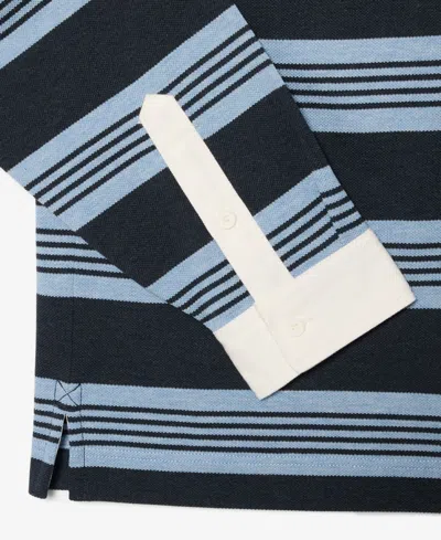 Lacoste Striped Long-sleeve Polo Shirt In Multi