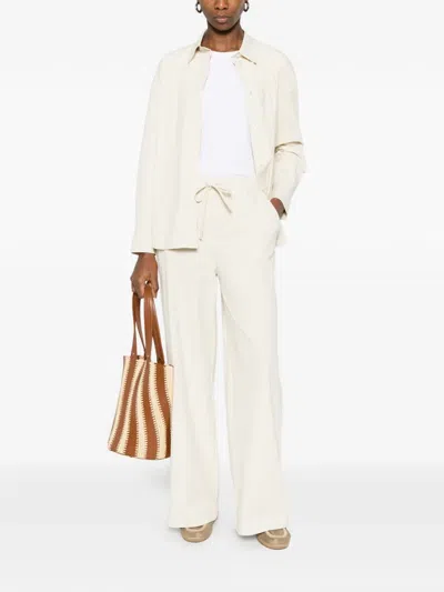 Max Mara Drawstring Palazzo Pants In Neutral