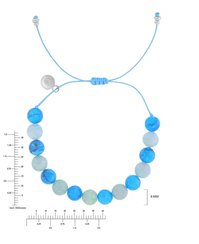 Roxy Waterproof Amazonite Blue Agate Adujustable Bracelet In Blue