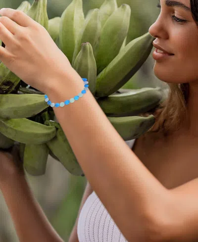 Roxy Waterproof Amazonite Blue Agate Adujustable Bracelet In Blue
