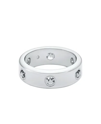 Michael Kors Logo Band Ring In Silver