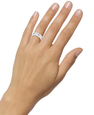 Michael Kors Logo Band Ring In Silver