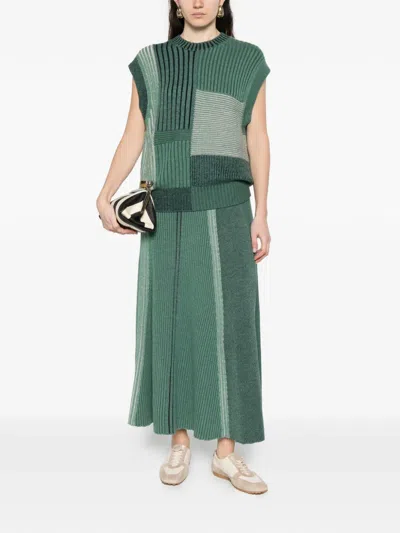 Bompard Patchwork Sleeveless Vest In Green