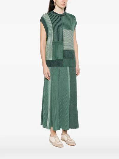 Bompard Patchwork Sleeveless Vest In Green