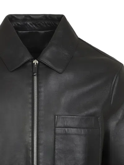 Yves Salomon Black Solid Jacket In Black